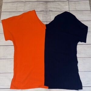 Women's FSL Appreal Vneck Orange & Blue Tshirt